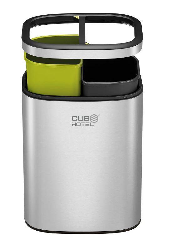 Papelera Abierta Inoxidable 10+10L EKO Oli Cube